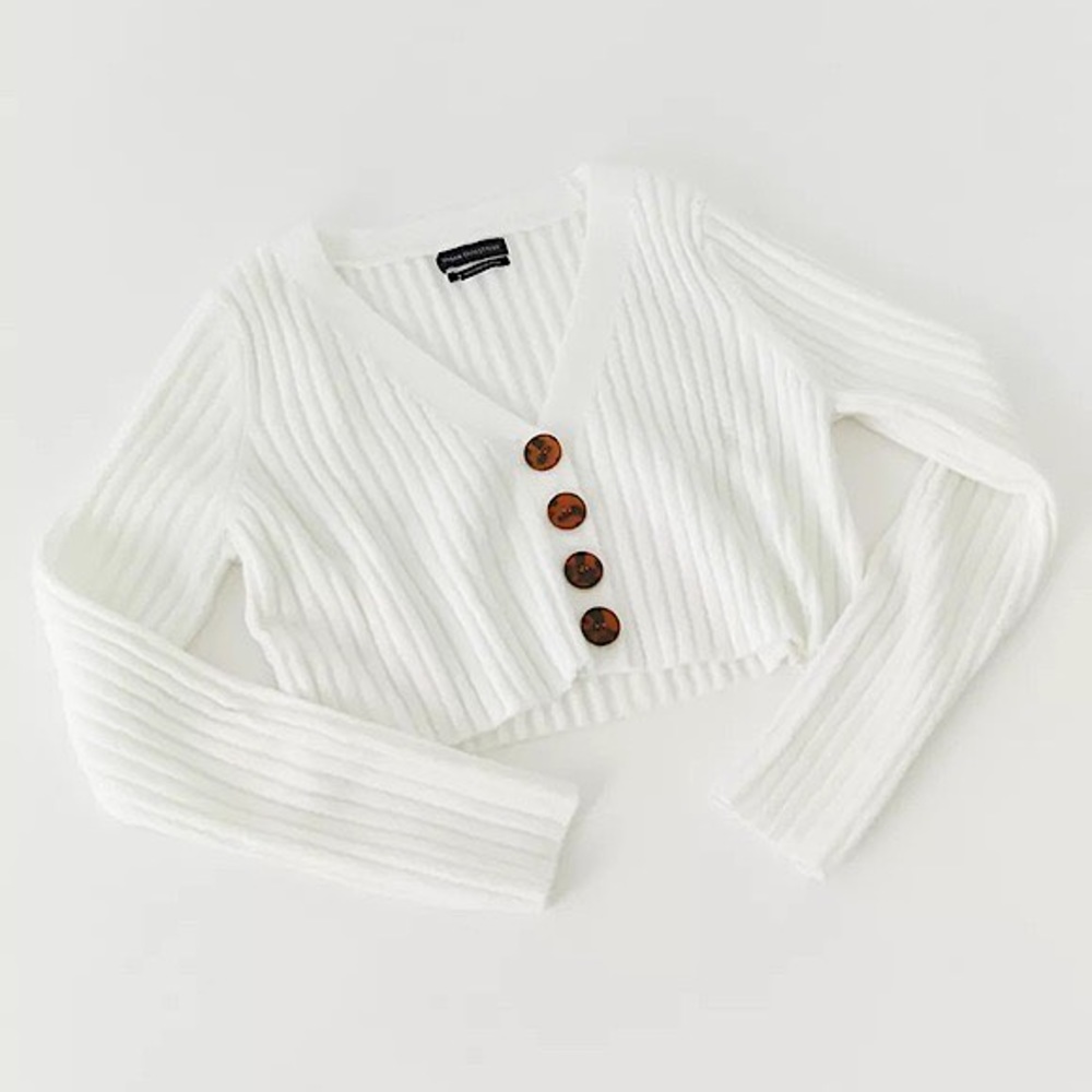 Urban outfitters: rose ribbed cropped cardigan